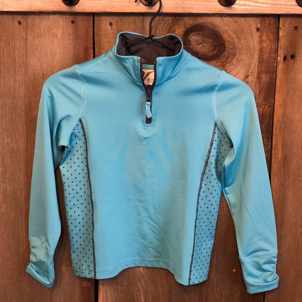 Old Navy Active Blue Mock Neck 1/4 Zip Long Sleeve Top Size Small 6-7